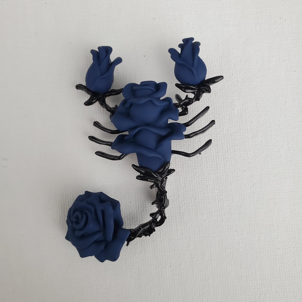 Midnight Blue Rose Scorpion Brooch/Pendant